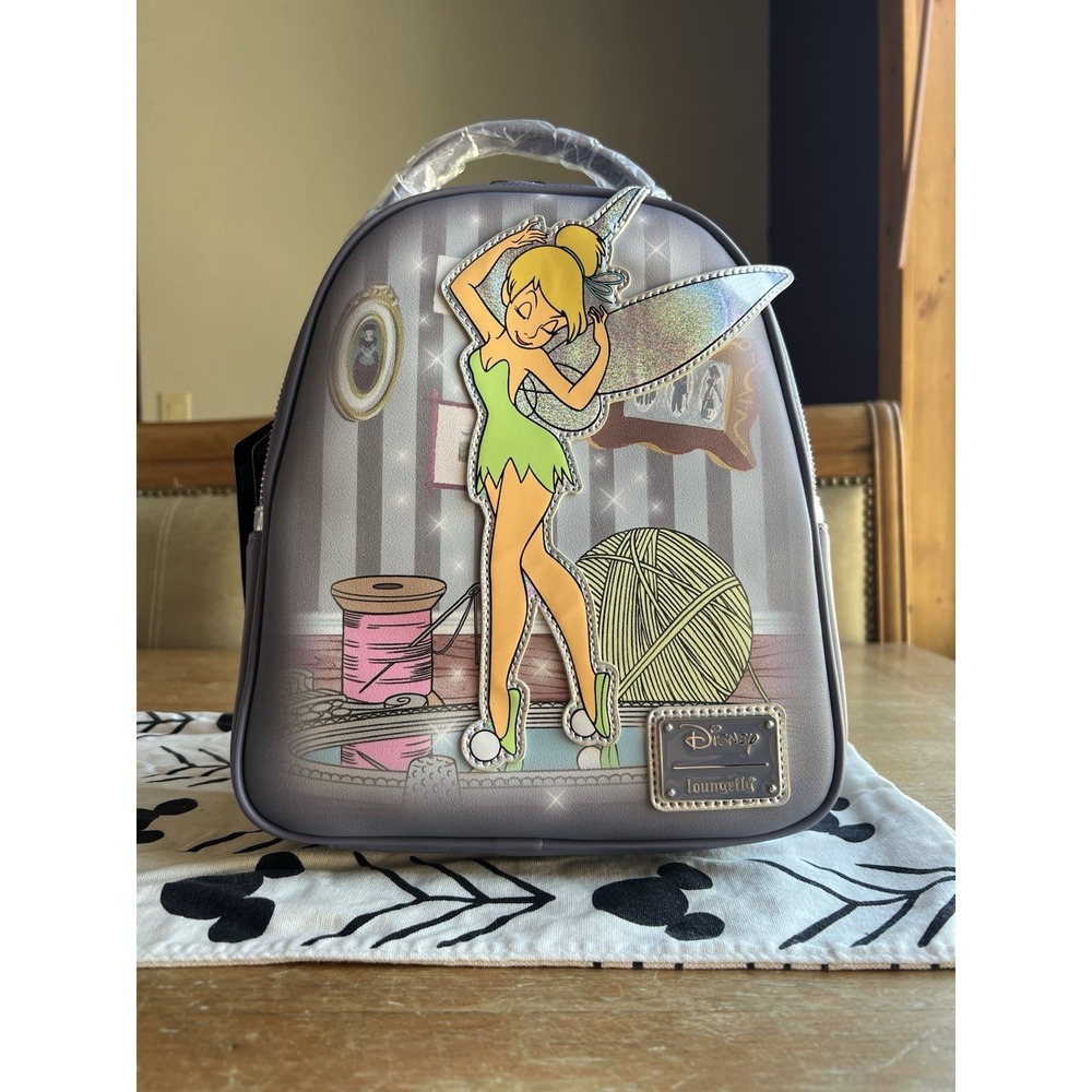 Disney Loungefly Tinkerbell Iridescent Thimble Mini Backpack NWT Rare HTF